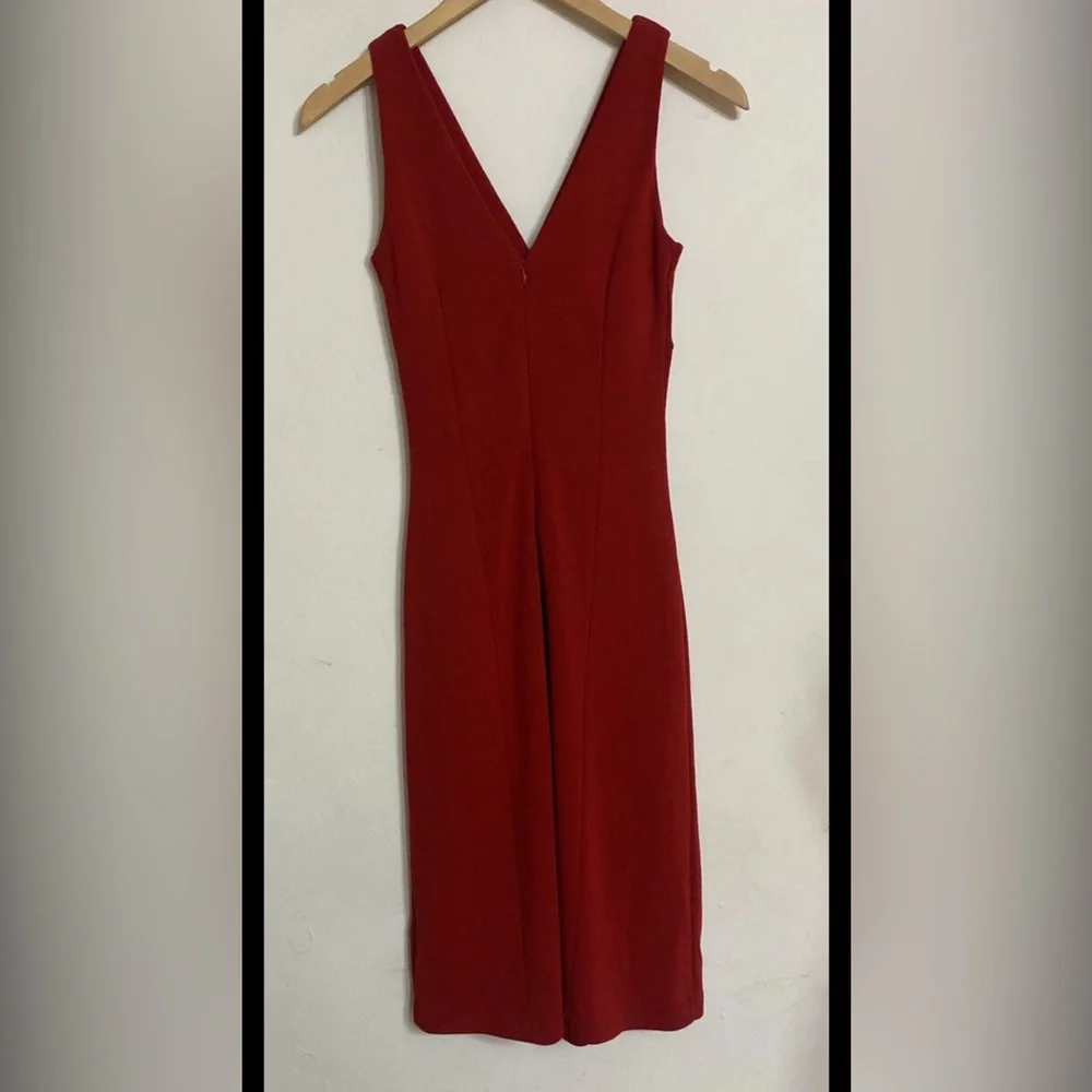 Banana Republic Deep Red Midi Dress - Picture 2 of 5